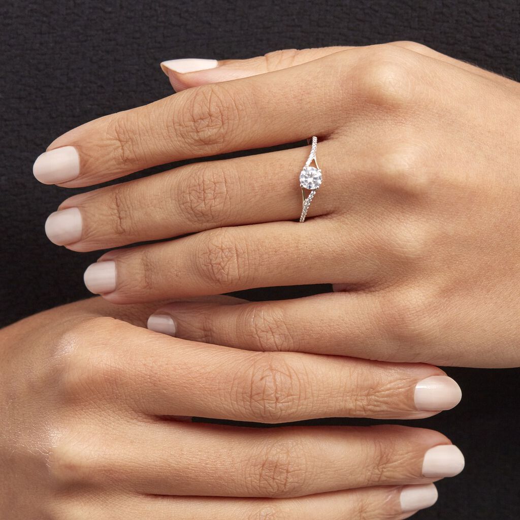 Bague Solitaire Jessa Or Jaune Oxyde De Zirconium - Bagues solitaires Femme | Histoire d’Or