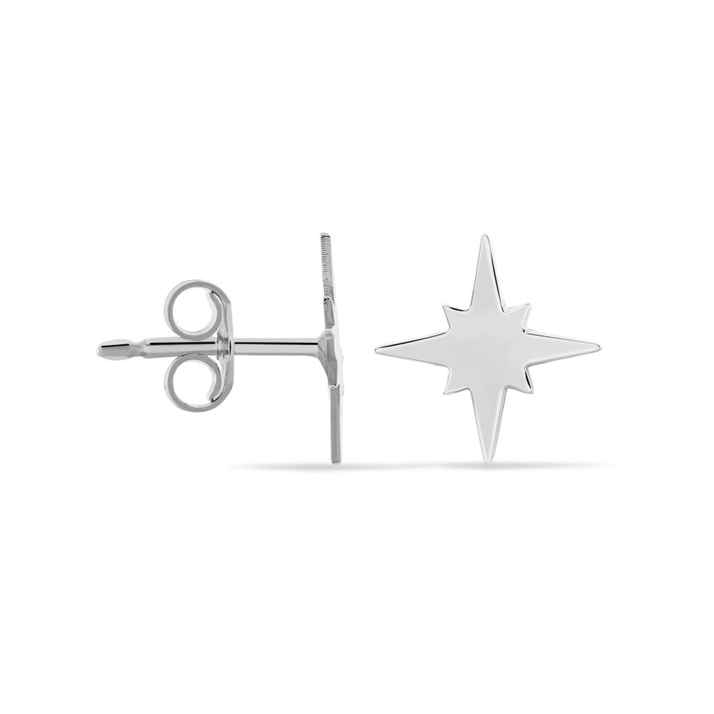 Boucles D'oreilles Puces Wiem Argent Blanc - Boucles d'oreilles fantaisie Femme | Histoire d’Or