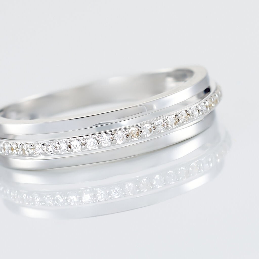 Bague Morrigan Or Blanc Oxyde De Zirconium - Bagues avec pierre Femme | Histoire d&rsquo;Or