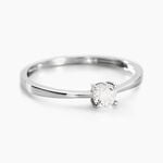 Bague Solitaire Abriel Or Blanc Oxyde De Zirconium - Bagues solitaires Femme | Histoire d&rsquo;Or
