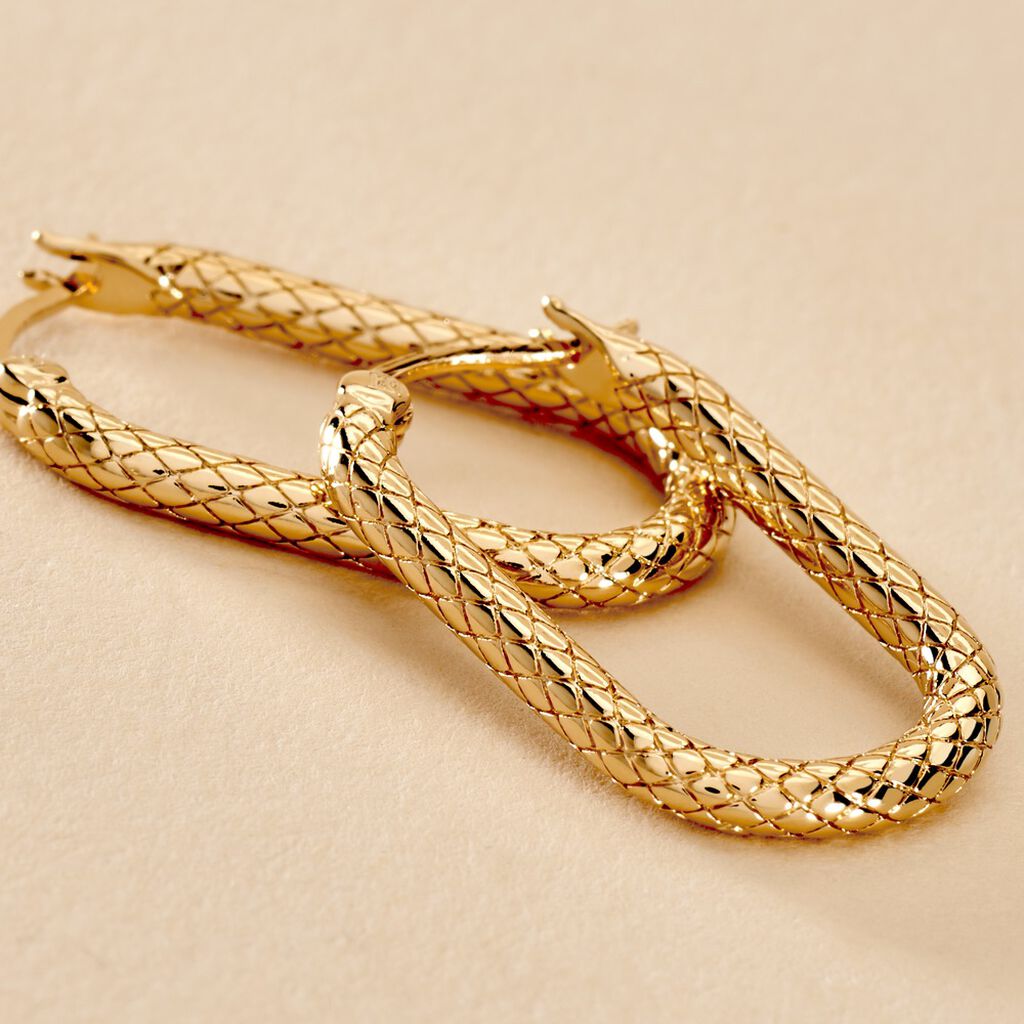 Créoles Edie Plaqué Or Jaune - Boucles d'oreilles créoles Femme | Histoire d’Or