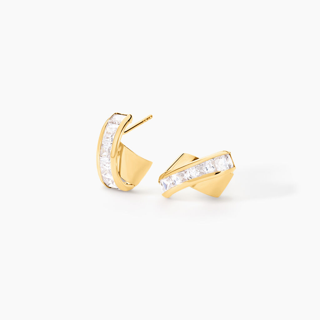 Demi Cr&eacute;oles Griselidis Or Jaune  Oxyde - Boucles d'oreilles cr&eacute;oles Femme | Histoire d&rsquo;Or