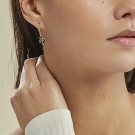 Boucles D'oreilles Pendantes Audrey-rose Argent Blanc - Boucles d'oreilles fantaisie Femme | Histoire d’Or
