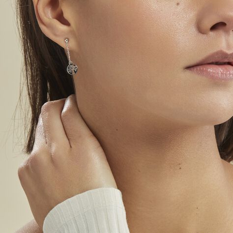 Boucles D'oreilles Pendantes Audrey-rose Argent Blanc - Boucles d'oreilles fantaisie Femme | Histoire d’Or