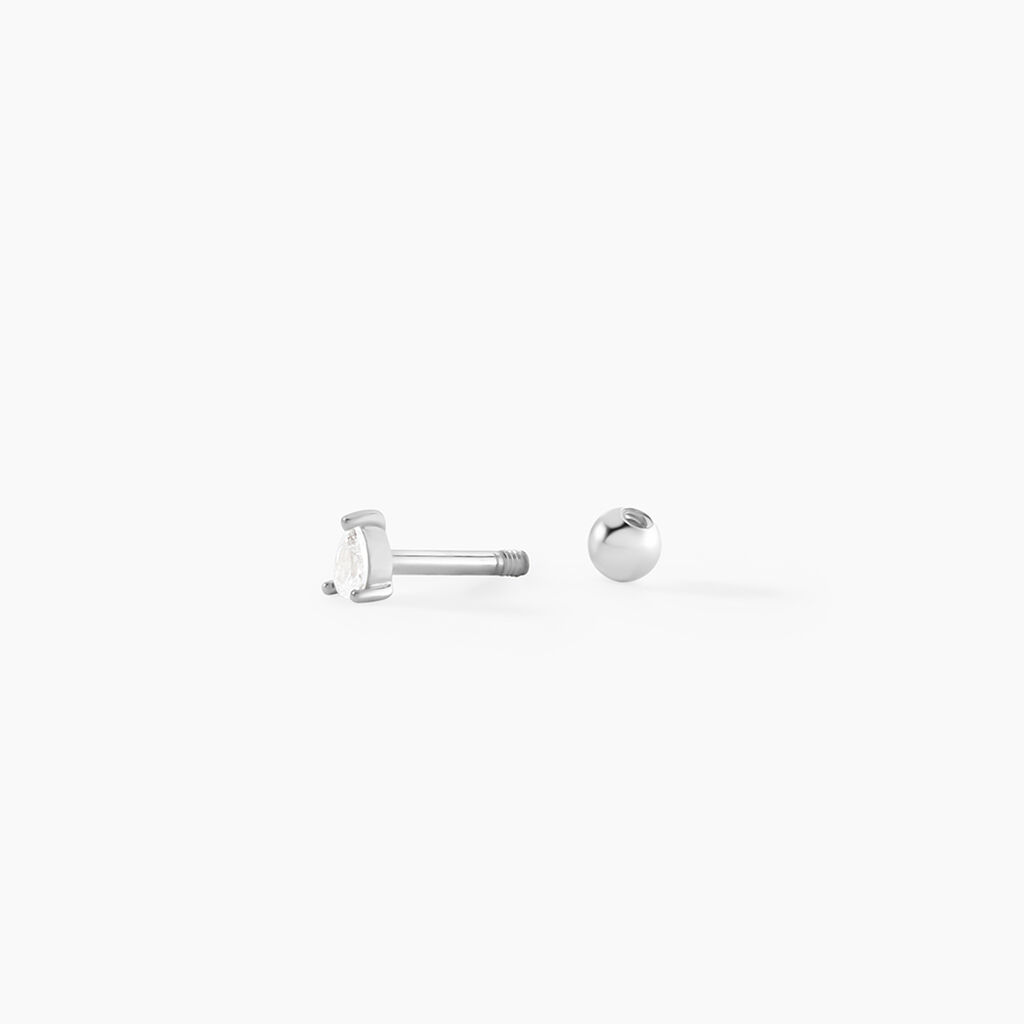 Piercing D'oreille Lourdes Argent Blanc Oxyde De Zirconium - Boucles d'oreilles fantaisie Famille | Histoire d&rsquo;Or