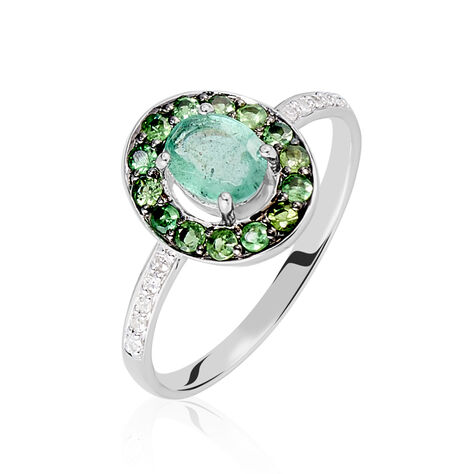 Bague Leona Or Blanc Emeraude Diamant - Bagues solitaires Femme | Histoire d’Or