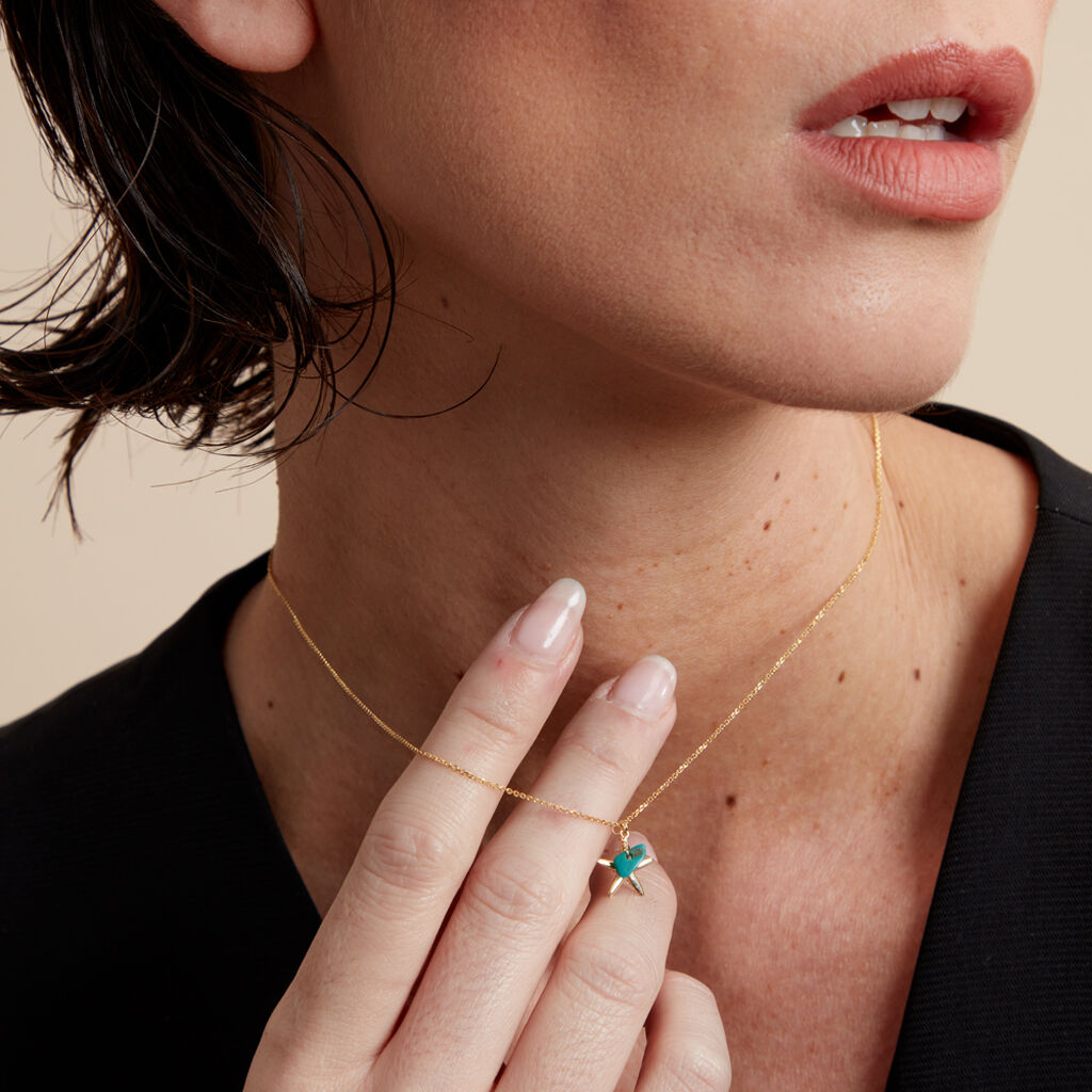 Collier Under The Sea Or Jaune Turquoise - Colliers Femme | Histoire d’Or