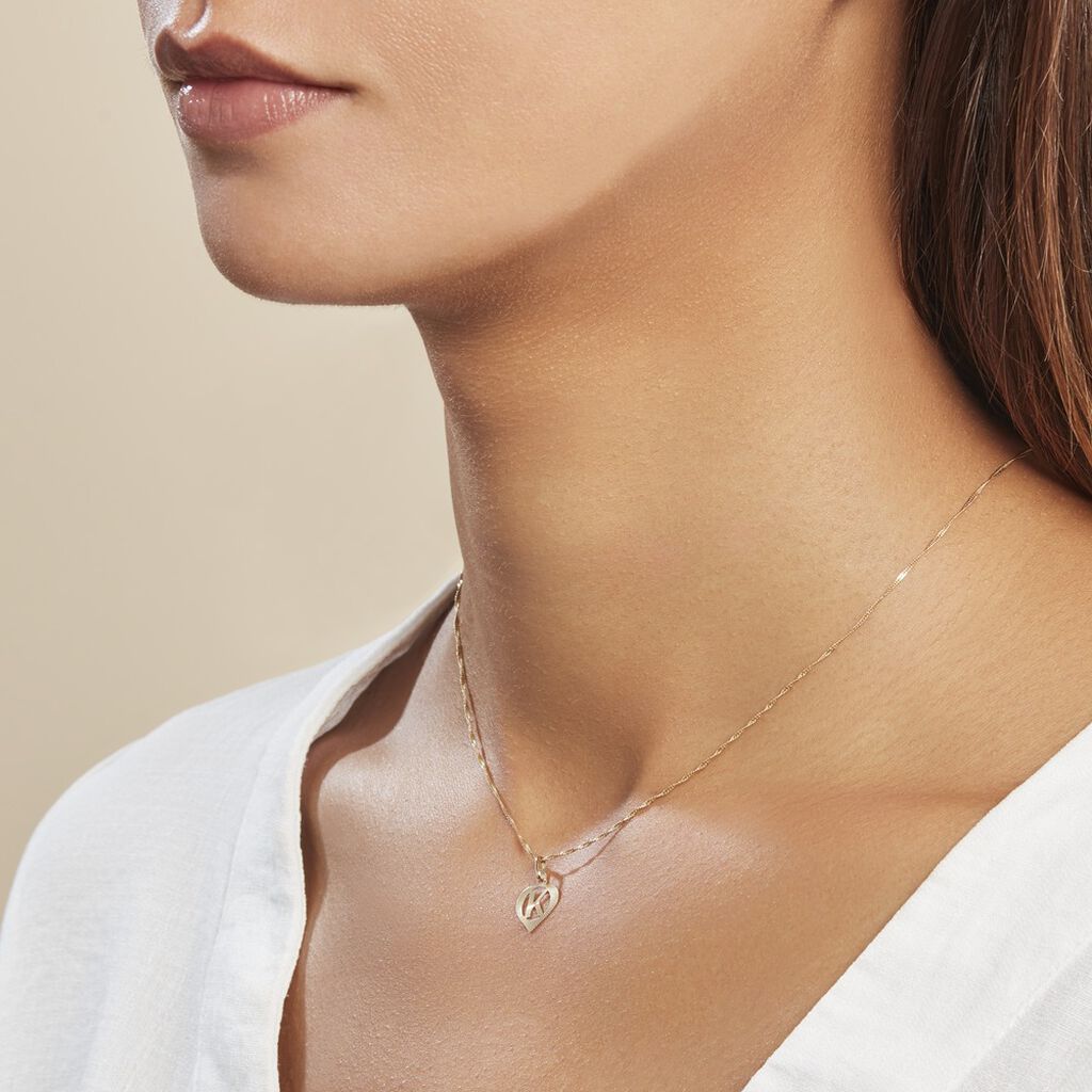 Pendentif Eudocie Coeur Lettre Or Jaune - Pendentifs Famille | Histoire d’Or