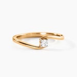 Bague Illoa Plaqu&eacute; Or Jaune Oxyde De Zirconium - Bagues solitaires Femme | Histoire d&rsquo;Or