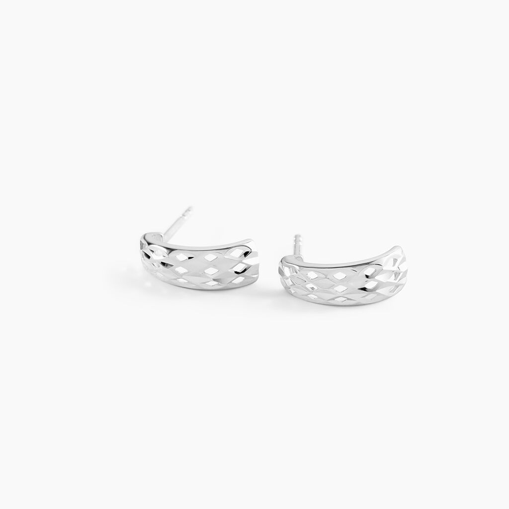Cr&eacute;oles Sybilles Argent Blanc - Boucles d'oreilles cr&eacute;oles Femme | Histoire d&rsquo;Or