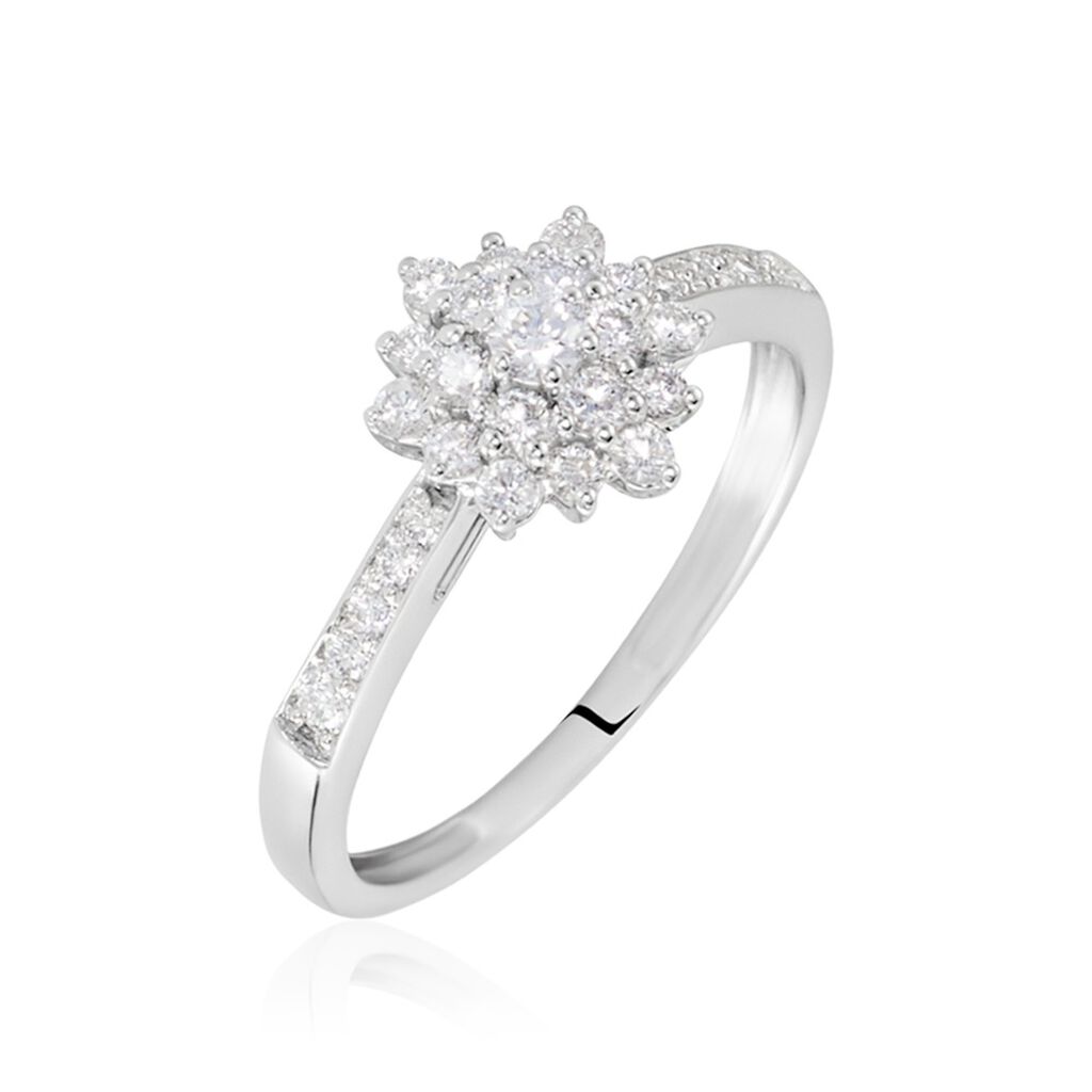 Bague Chouchou Platine Blanc Diamant - Bagues avec pierre Femme | Histoire d’Or