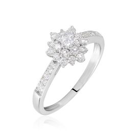 Bague Chouchou Platine Blanc Diamant - Bagues avec pierre Femme | Histoire d’Or
