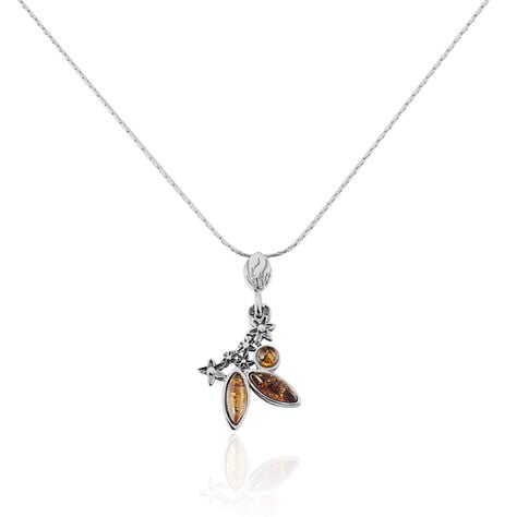 Collier Nadiana Argent Blanc Ambre - Colliers fantaisie Femme | Histoire d&rsquo;Or