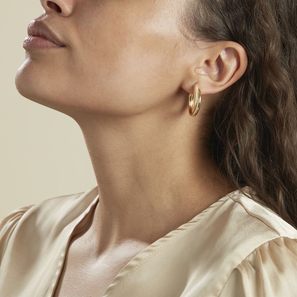 Créoles Orthys Or Jaune - Boucles d'oreilles créoles Femme | Histoire d’Or