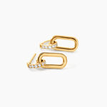 Boucles D'Oreilles Pendantes Esmene Argent Dor&eacute; A L'Or 750/1000 Oxyde De Zirconium - Boucles d'oreilles pendantes Femme | Histoire d&rsquo;Or