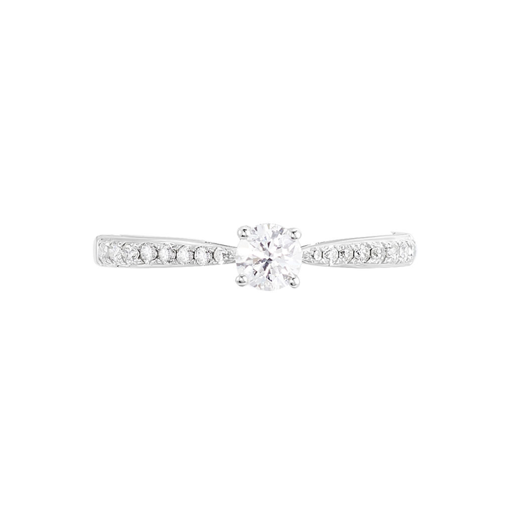 Bague Solitaire Laetitia Or Blanc Diamant - Bagues solitaires Femme | Histoire d’Or