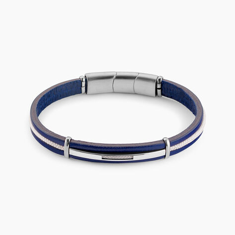 Bracelet Cuir De Vache Bleu - Bracelets cordon Homme | Histoire d&rsquo;Or