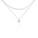 Collier Argent Blanc Sapphira - Colliers doubles et triples chaînes Femme | Histoire d’Or