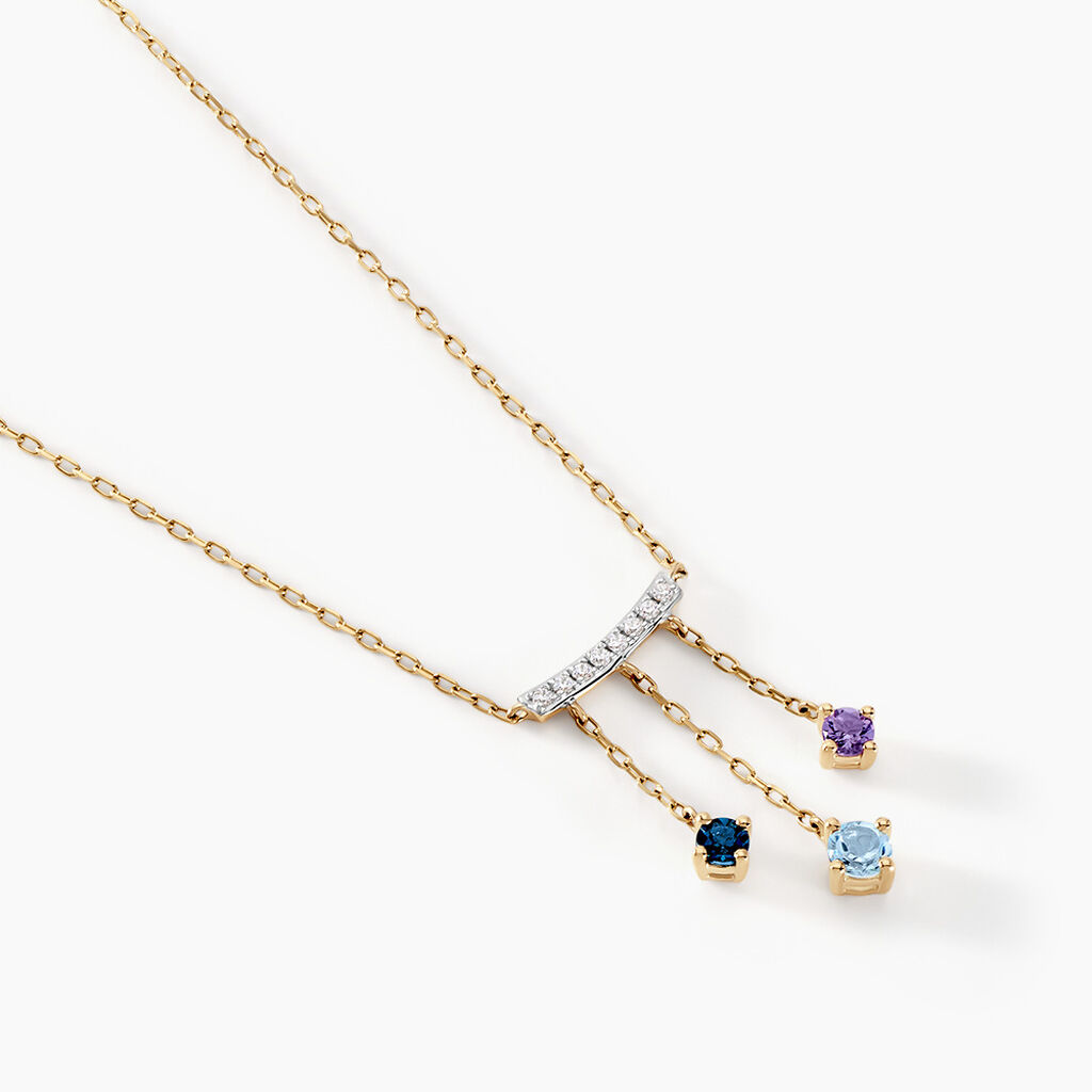 Collier Universe Or Jaune Topaze Améthyste - Colliers Femme | Histoire d’Or