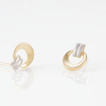 Boucles D'oreilles Puces Berangere Cercle Or Bicolore - Clous d'oreilles Femme | Histoire d&rsquo;Or