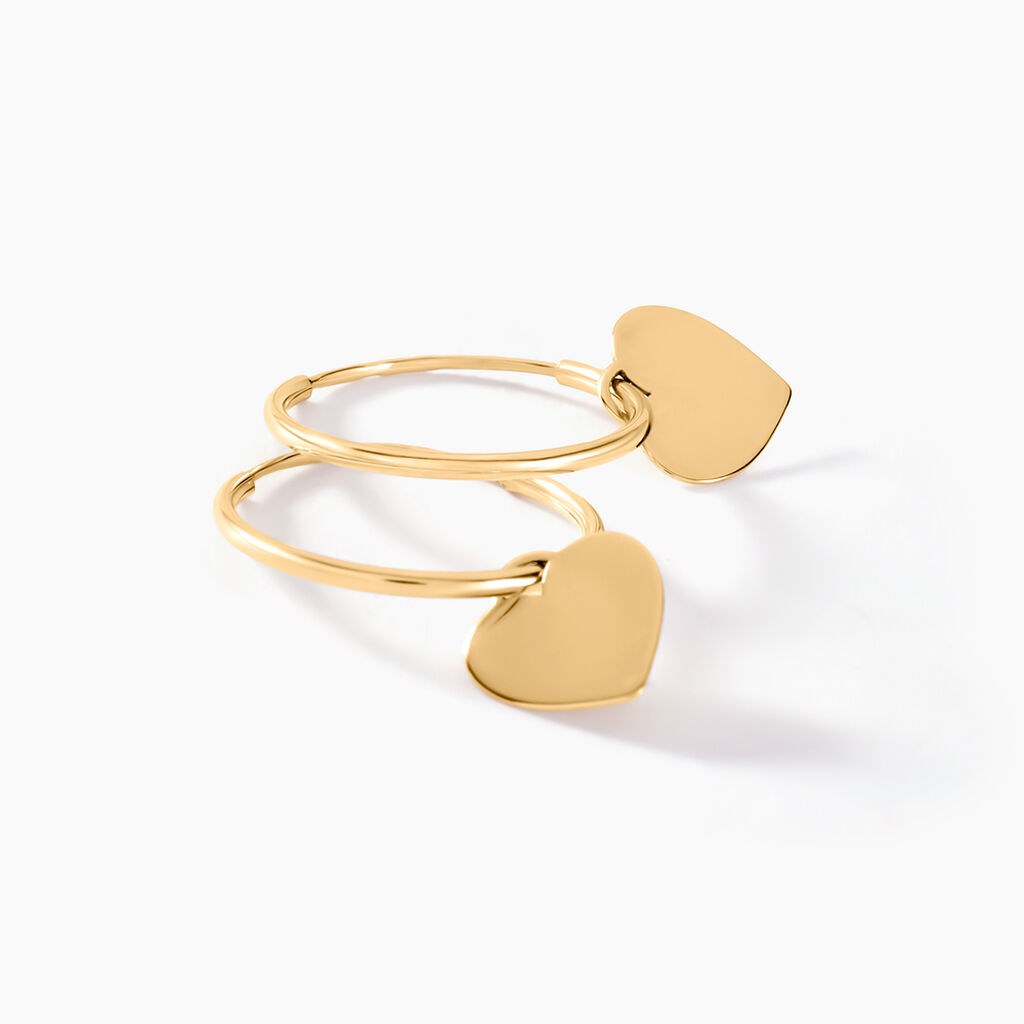 Créoles Belita Or Jaune - Boucles d'Oreilles Coeur Femme | Histoire d’Or
