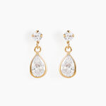Boucles D'oreilles Pendantes Lika Or Jaune Oxyde De Zirconium - Boucles d'oreilles pendantes Femme | Histoire d&rsquo;Or