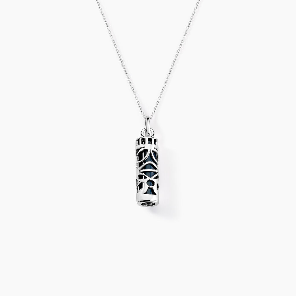 Pendentif Tiki Argent Blanc Onyx - Pendentifs Famille | Histoire d&rsquo;Or