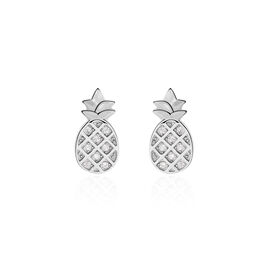 Boucles D'oreilles Puces Harold Argent Blanc Oxyde De Zirconium - Boucles d'oreilles fantaisie Femme | Histoire d’Or