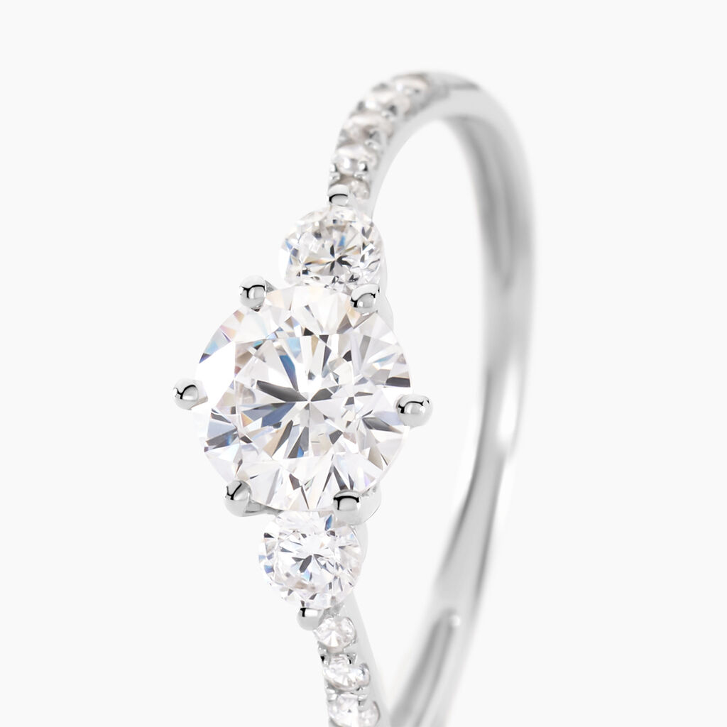 Bague Berata Or Blanc Oxyde De Zirconium - Bagues solitaires Femme | Histoire d’Or