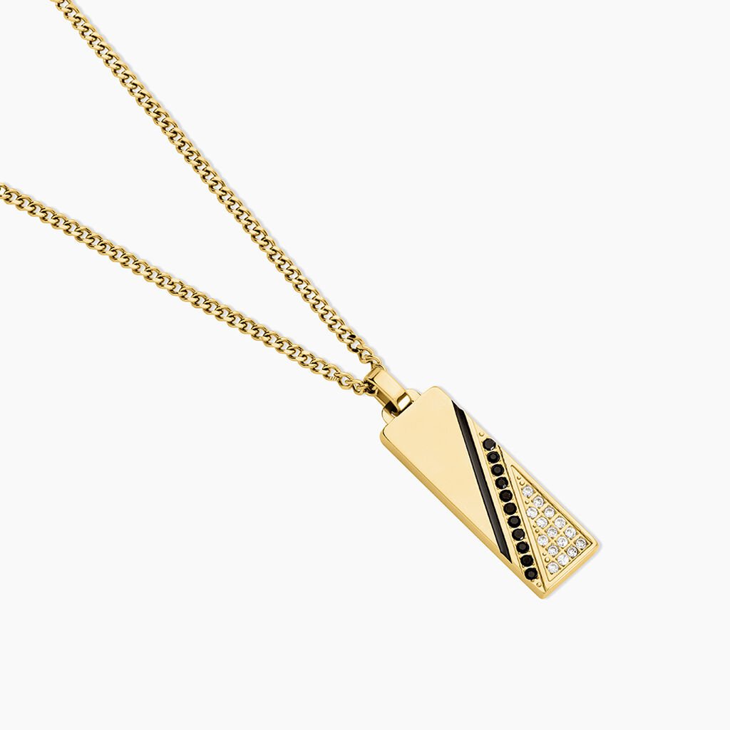 Collier Bartev Acier Jaune Cristal - Nouveautés Homme | Histoire d’Or