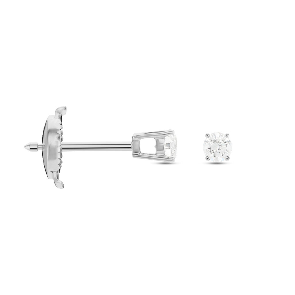 Boucles D'oreilles Puces Or Blanc Aphrodite Diamants - Clous d'oreilles Femme | Histoire d’Or