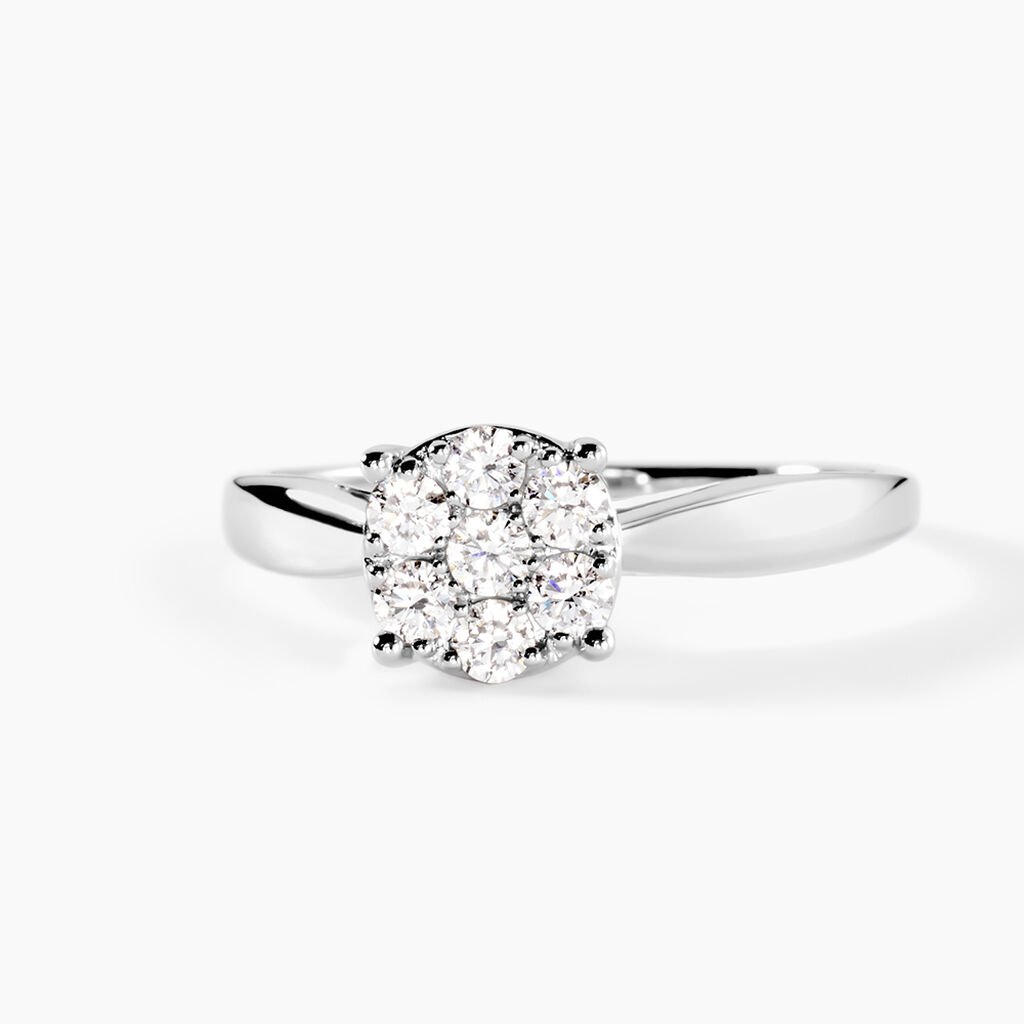 Bague Charlene Platine Blanc Diamant - Bagues avec pierre Femme | Histoire d&rsquo;Or