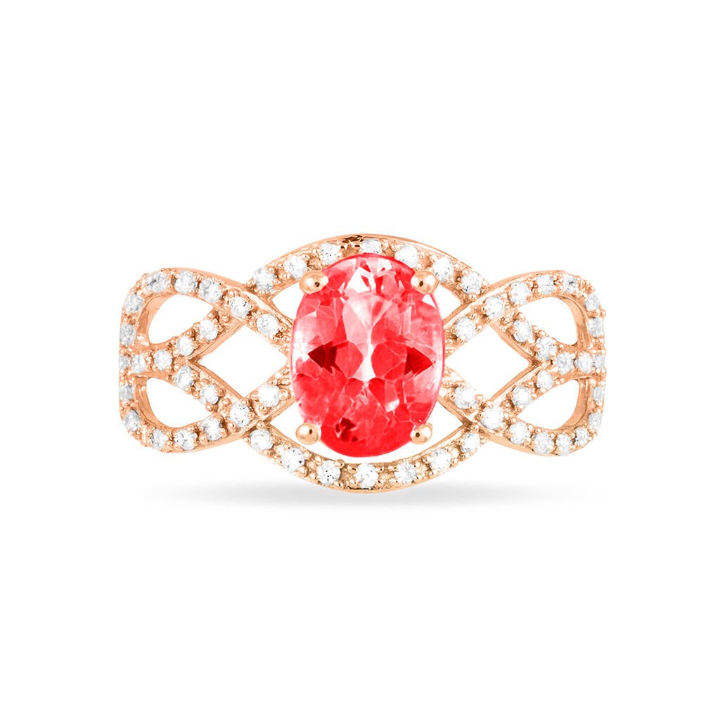 Bague Tina Or Rose Rubis Et Diamant - Bagues solitaires Femme | Histoire d&rsquo;Or