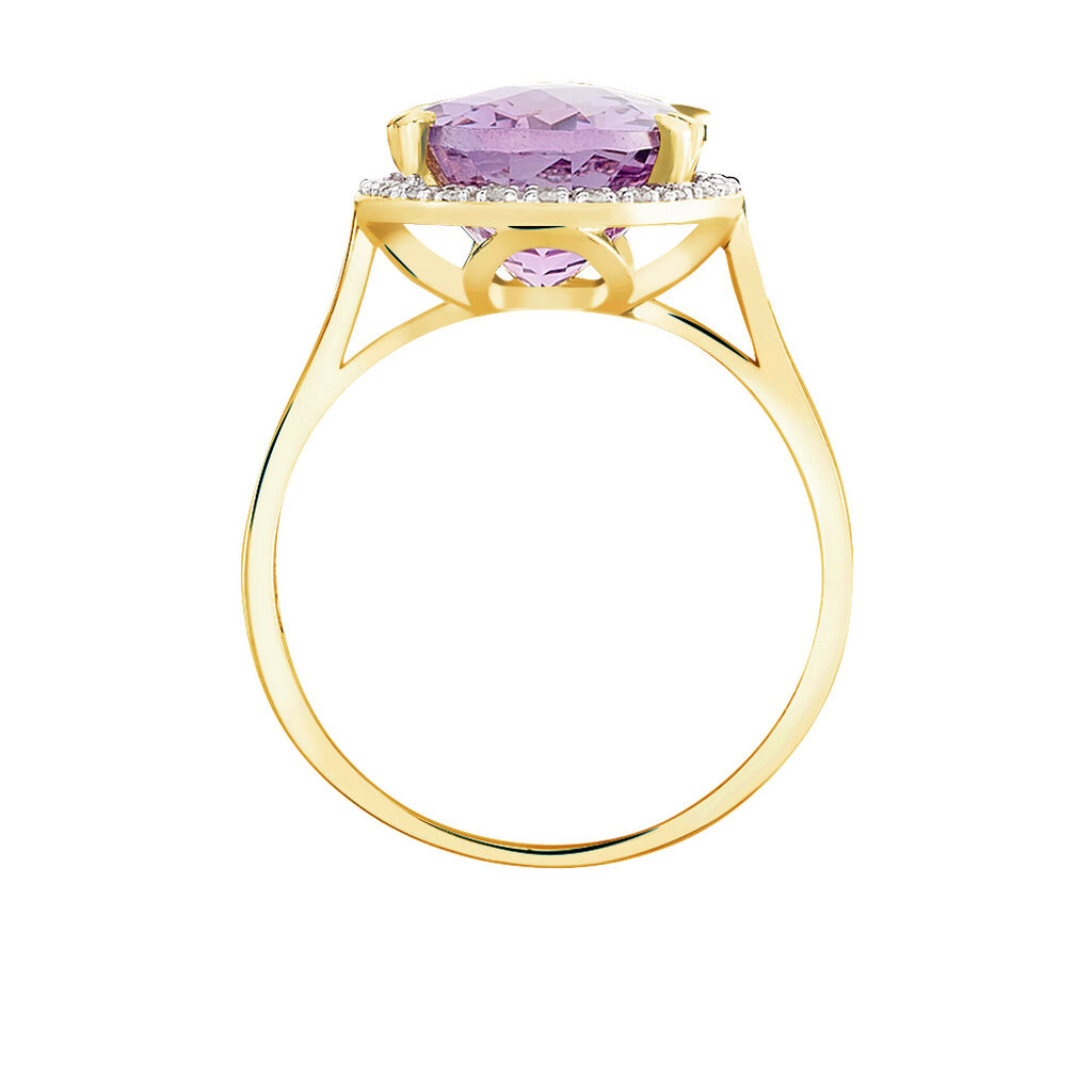 Bague Anna Or Jaune Amethyste Et Oxyde De Zirconium - Bagues avec pierre Femme | Histoire d’Or