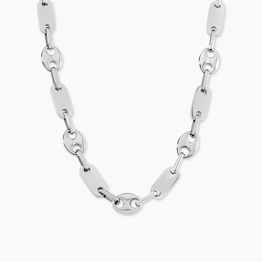 Collier Kobe Acier Blanc -  Homme | Histoire d’Or