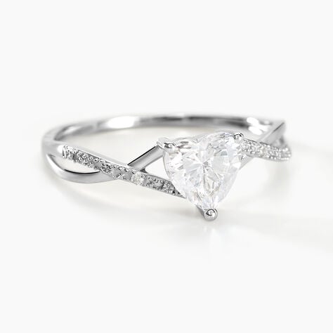 Bague Or Blanc Clothilde Oxyde De Zirconium - Bagues solitaires Femme | Histoire d&rsquo;Or
