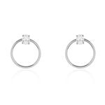 Cr&eacute;oles Kip Or Blanc Oxyde De Zirconium - Boucles d'oreilles cr&eacute;oles Femme | Histoire d&rsquo;Or