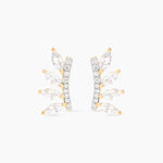 Boucles D'oreilles Puces Tiara Or Jaune Oxyde De Zirconium - Clous d'oreilles Femme | Histoire d&rsquo;Or