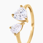 Bague Evika Argent Dor&eacute; A L'Or 750/1000 Oxyde De Zirconium - Bagues avec pierre Femme | Histoire d&rsquo;Or