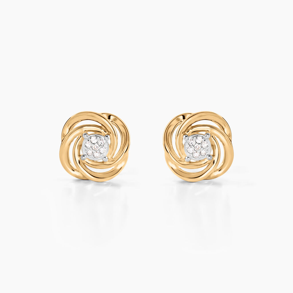 Boucles D'oreilles Puces Or Jaune Urlanie Diamants - Clous d'oreilles Femme | Histoire d&rsquo;Or