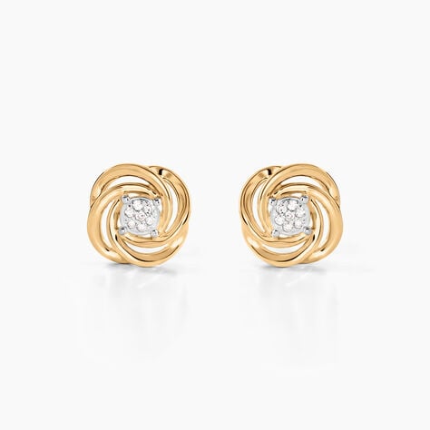 Boucles D'oreilles Puces Or Jaune Urlanie Diamants - Clous d'oreilles Femme | Histoire d&rsquo;Or