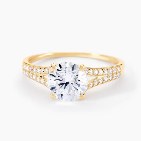 Bague Or Jaune Carolina Oxyde De Zirconium - Bagues solitaires Femme | Histoire d’Or