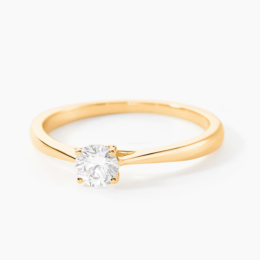 Bague Solitaire Fiona Or Jaune Diamant Synthetique - Bagues solitaires Femme | Histoire d&rsquo;Or