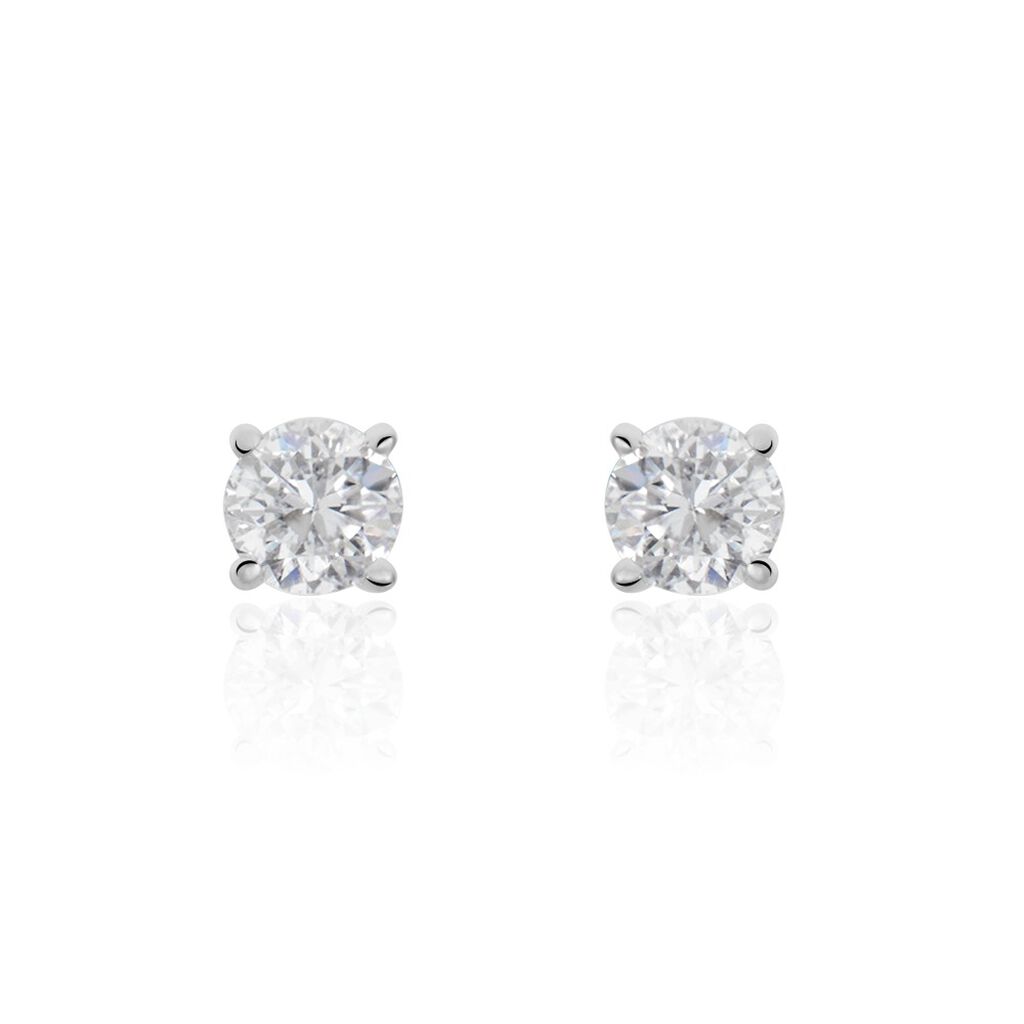 Boucles D'oreilles Puces Aphrodite Or Blanc Diamant - Clous d'oreilles Famille | Histoire d&rsquo;Or