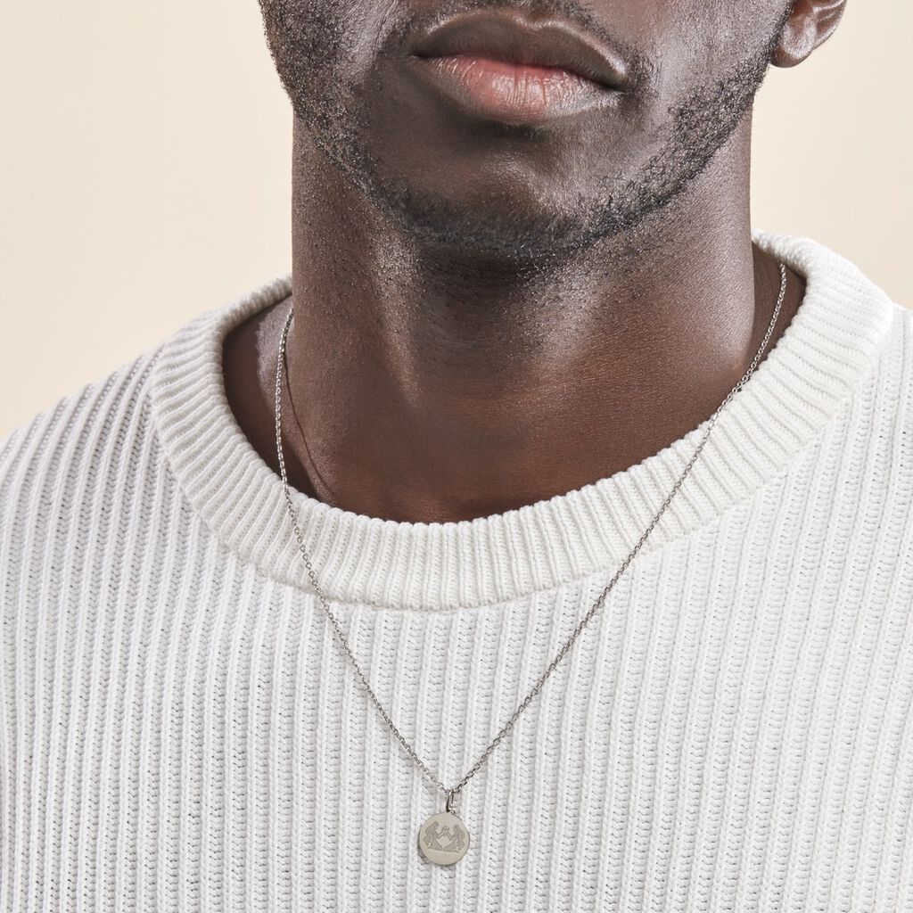Pendentif Zodiaque Rond Argent Blanc - Pendentifs Zodiaque Famille | Histoire d’Or