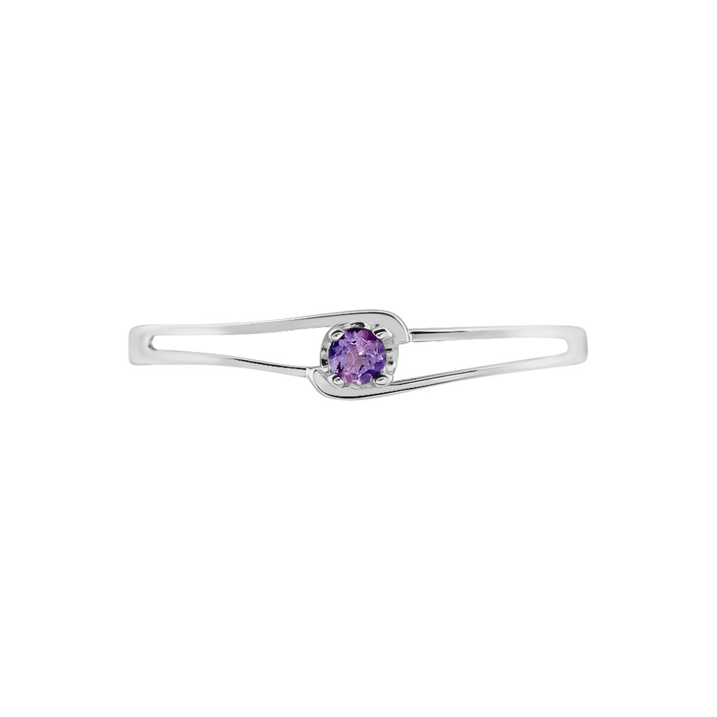Bague Veroucha Or Blanc Amethyste - Bagues solitaires Femme | Histoire d’Or
