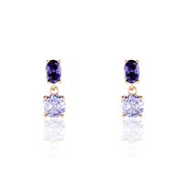 Boucles D'oreilles Pendantes Argent Rose Brenna Oxydes De Zirconium