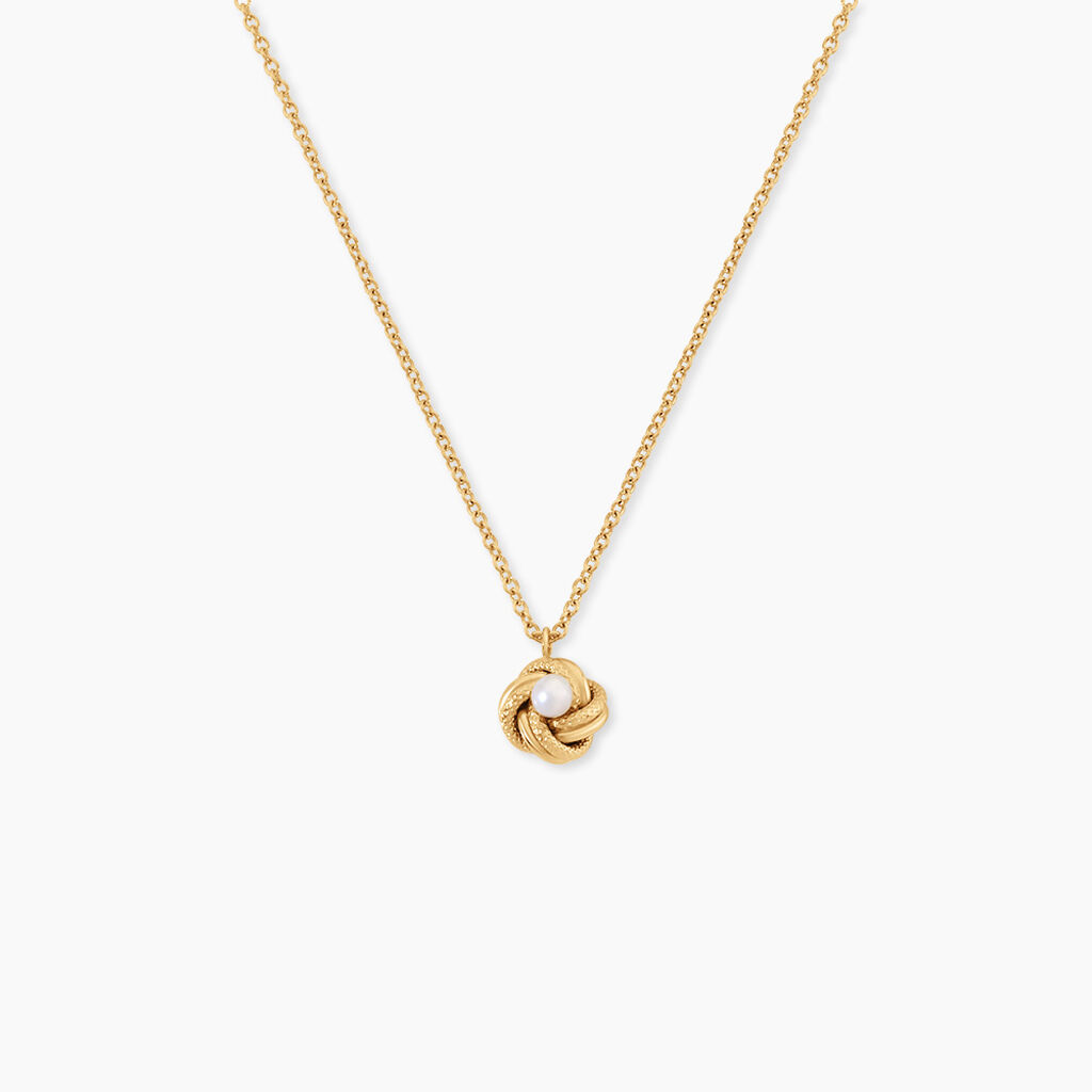 Collier Carolane Argent Dor&eacute; A L'Or 750/1000 Perle De Culture - Colliers Femme | Histoire d&rsquo;Or
