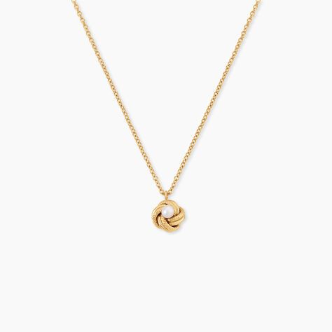 Collier Carolane Argent Dor&eacute; A L'Or 750/1000 Perle De Culture - Colliers Femme | Histoire d&rsquo;Or
