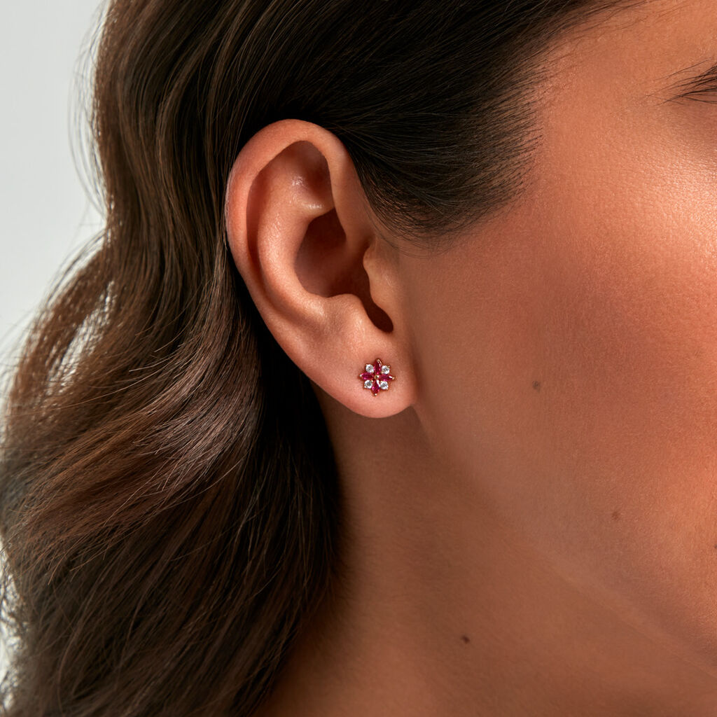 Boucles D'Oreilles Puces Danette Or Jaune Oxyde De Zirconium - Clous d'oreilles Femme | Histoire d&rsquo;Or